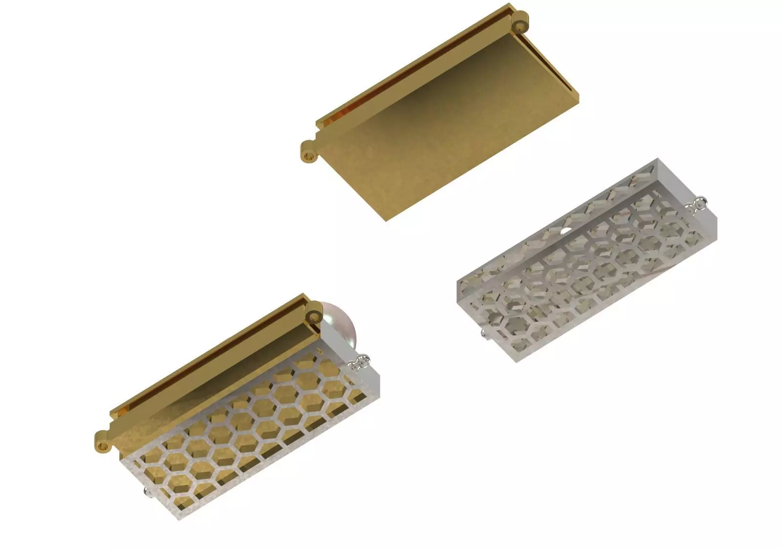 Slide Lock Multi Strand Pearl Bead Connector gold 3dm gl0040 3D print model_10