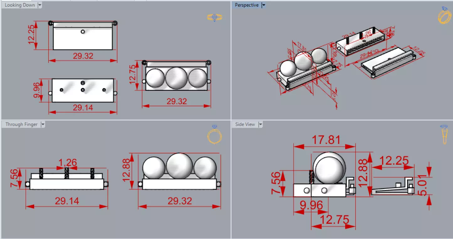 Slide Lock Multi Strand Pearl Bead Connector gold 3dm gl0040 3D print model_15