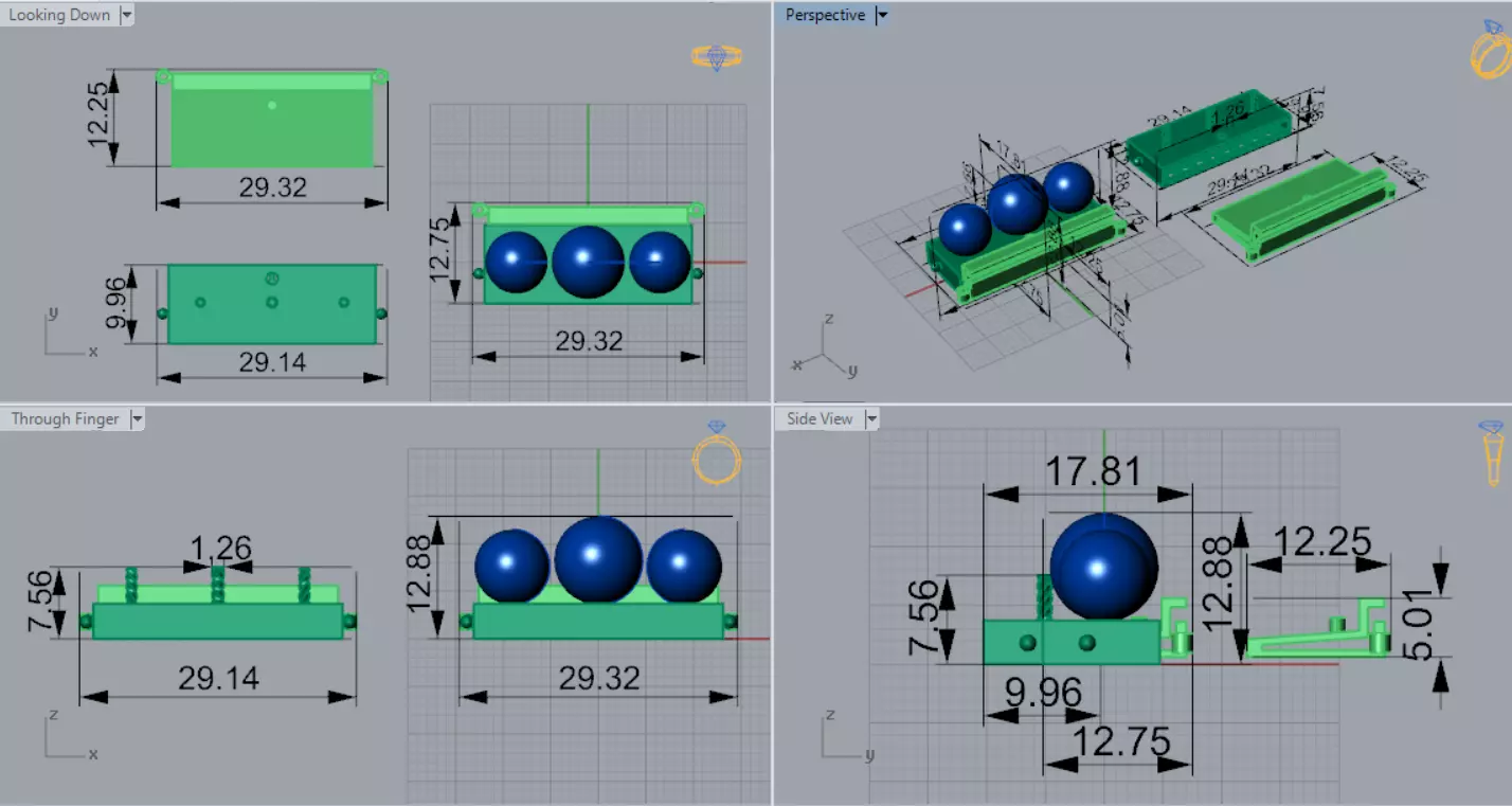Slide Lock Multi Strand Pearl Bead Connector gold 3dm gl0040 3D print model_8