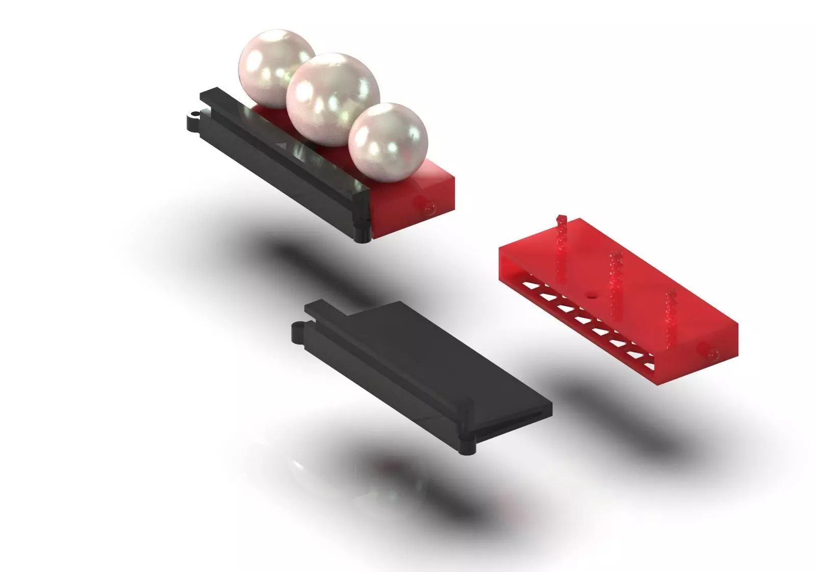 Slide Lock Multi Strand Pearl Bead Connector gold 3dm gl0040 3D print model_12