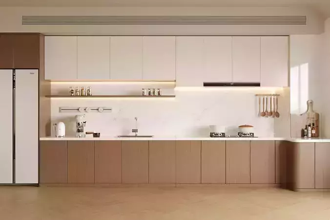 straight   line kitchen