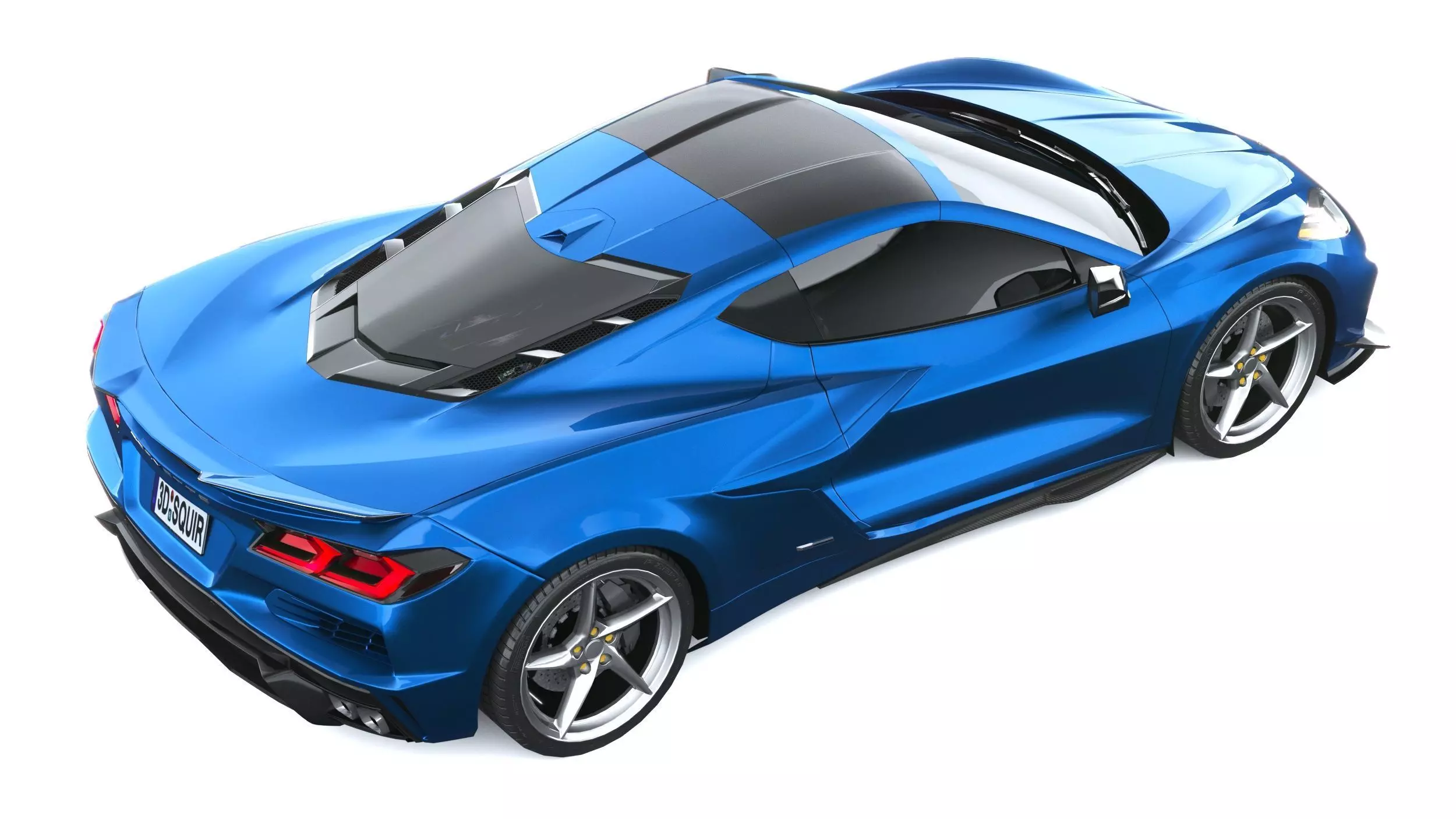 Corvette E-ray 2026 lowpoly 3D model_10