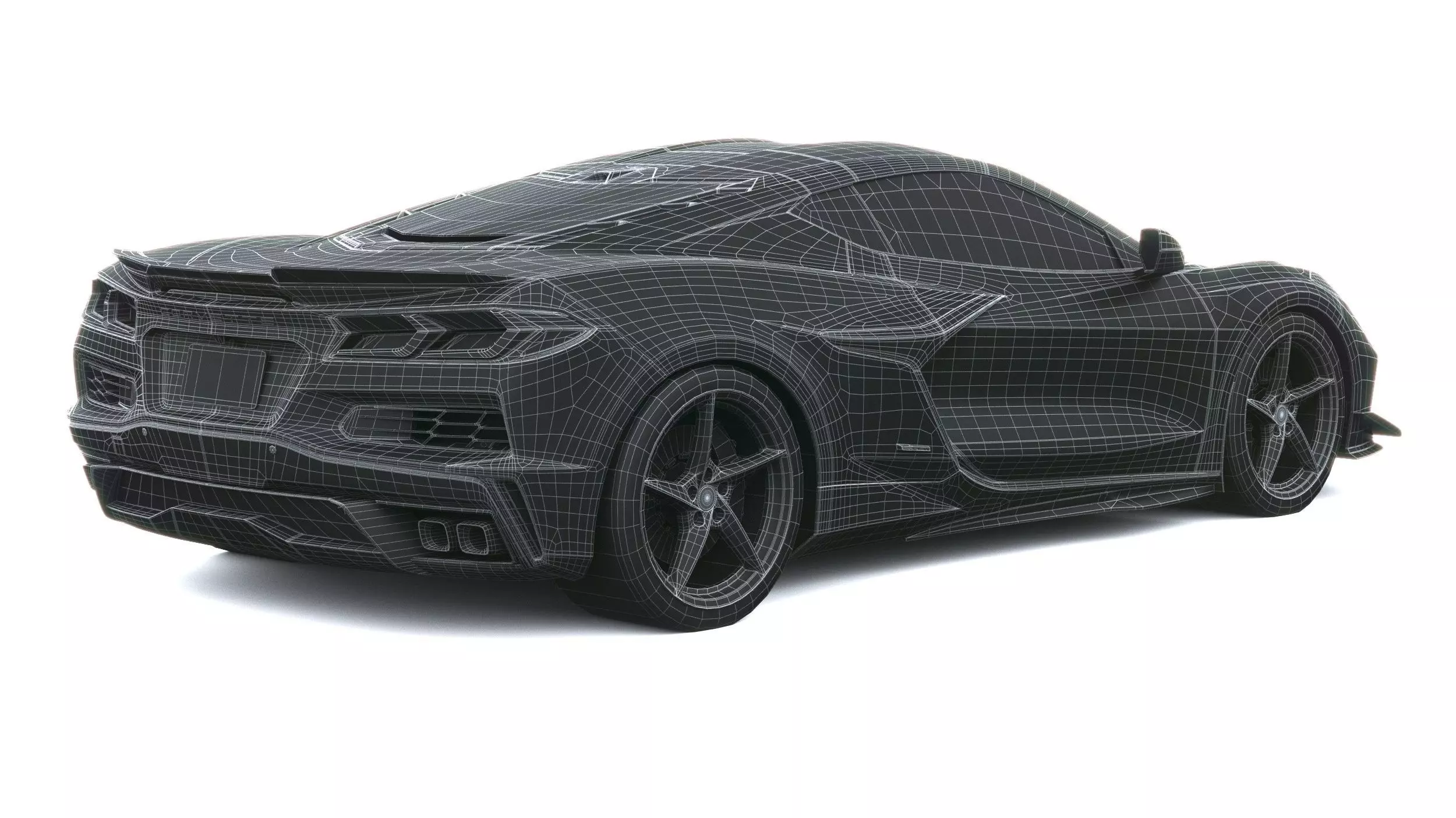 Corvette E-ray 2026 lowpoly 3D model_29