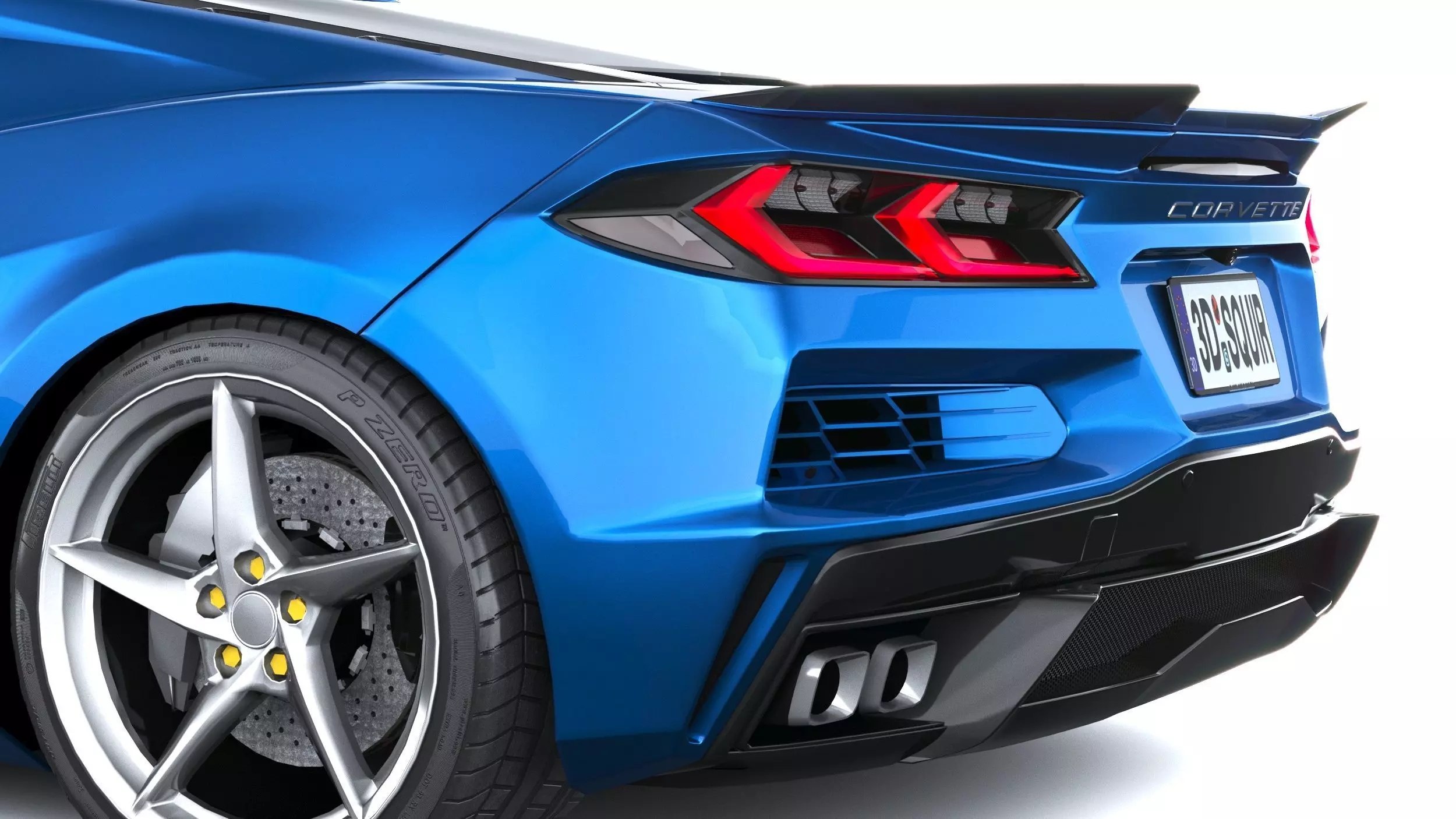 Corvette E-ray 2026 lowpoly 3D model_6