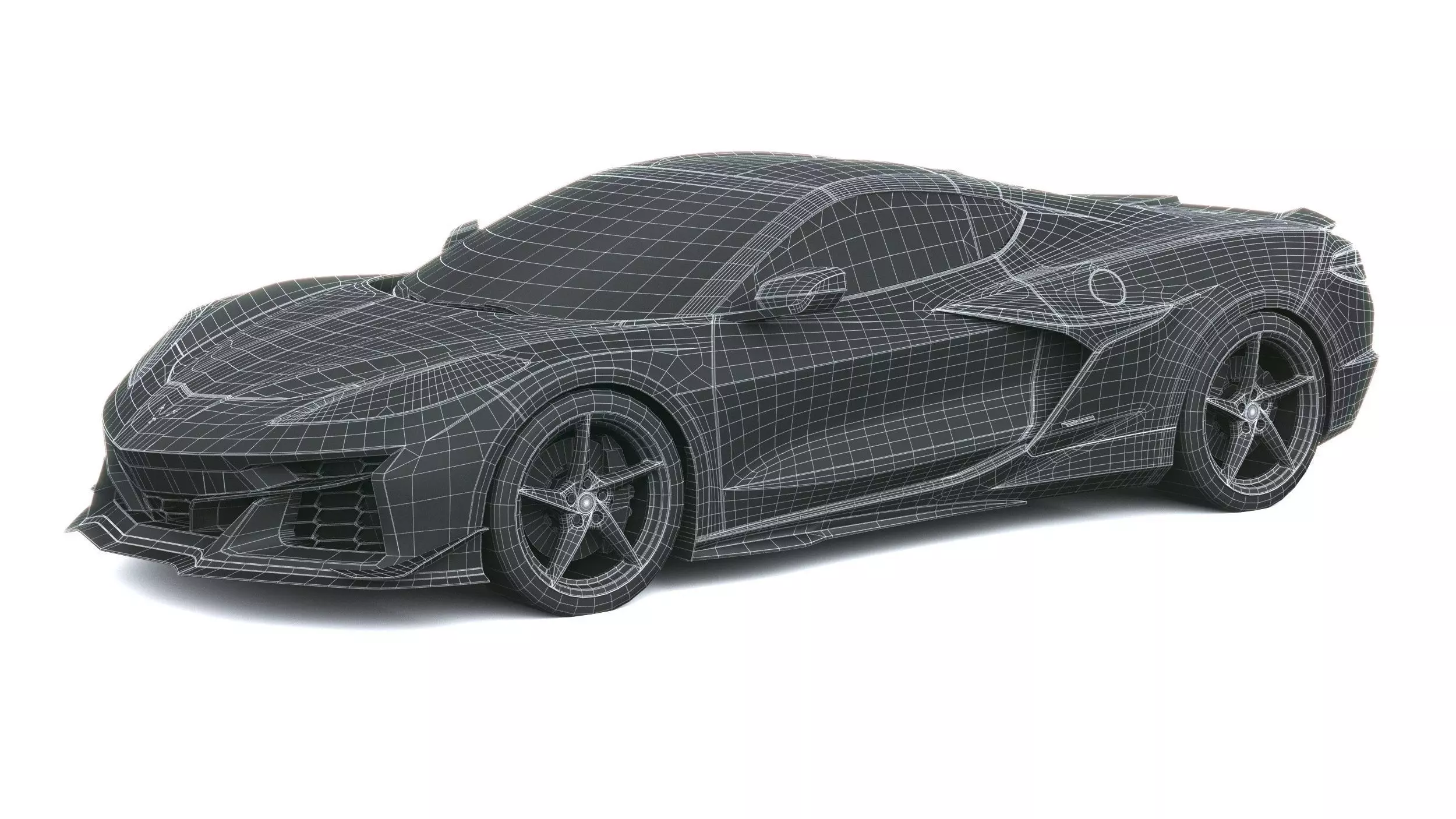 Corvette E-ray 2026 lowpoly 3D model_26