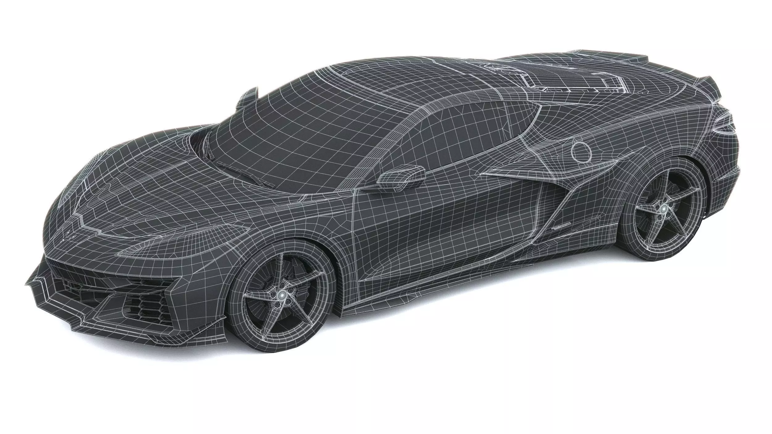 Corvette E-ray 2026 lowpoly 3D model_27