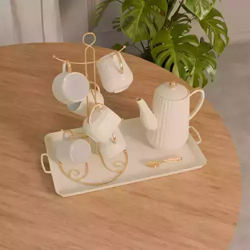 Cup Set - Ligh Yellow - Tea Cup Holder