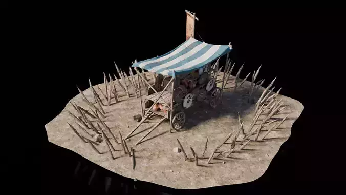 Guarded Oil Jar Cart Medieval