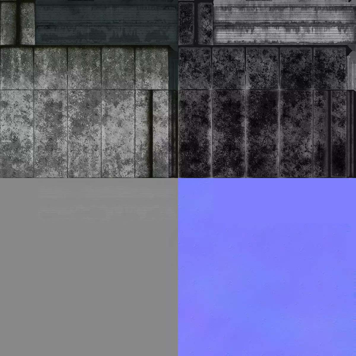 Concrete Garage Interior Low-poly 3D model_9