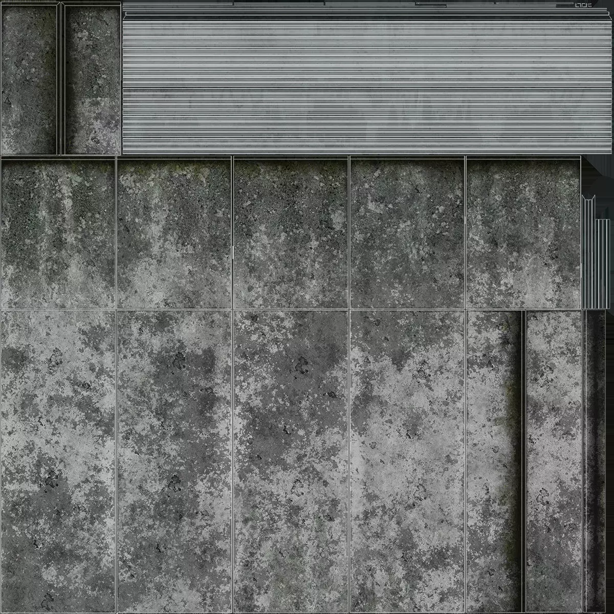 Concrete Garage Interior Low-poly 3D model_7