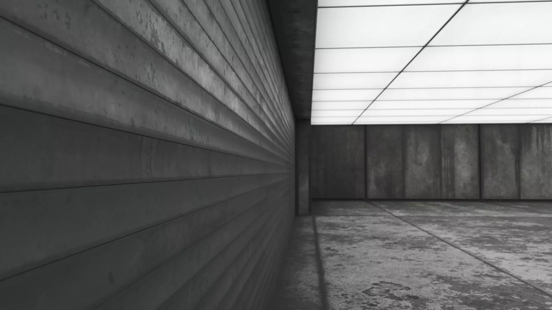 Concrete Garage Interior Low-poly 3D model_5