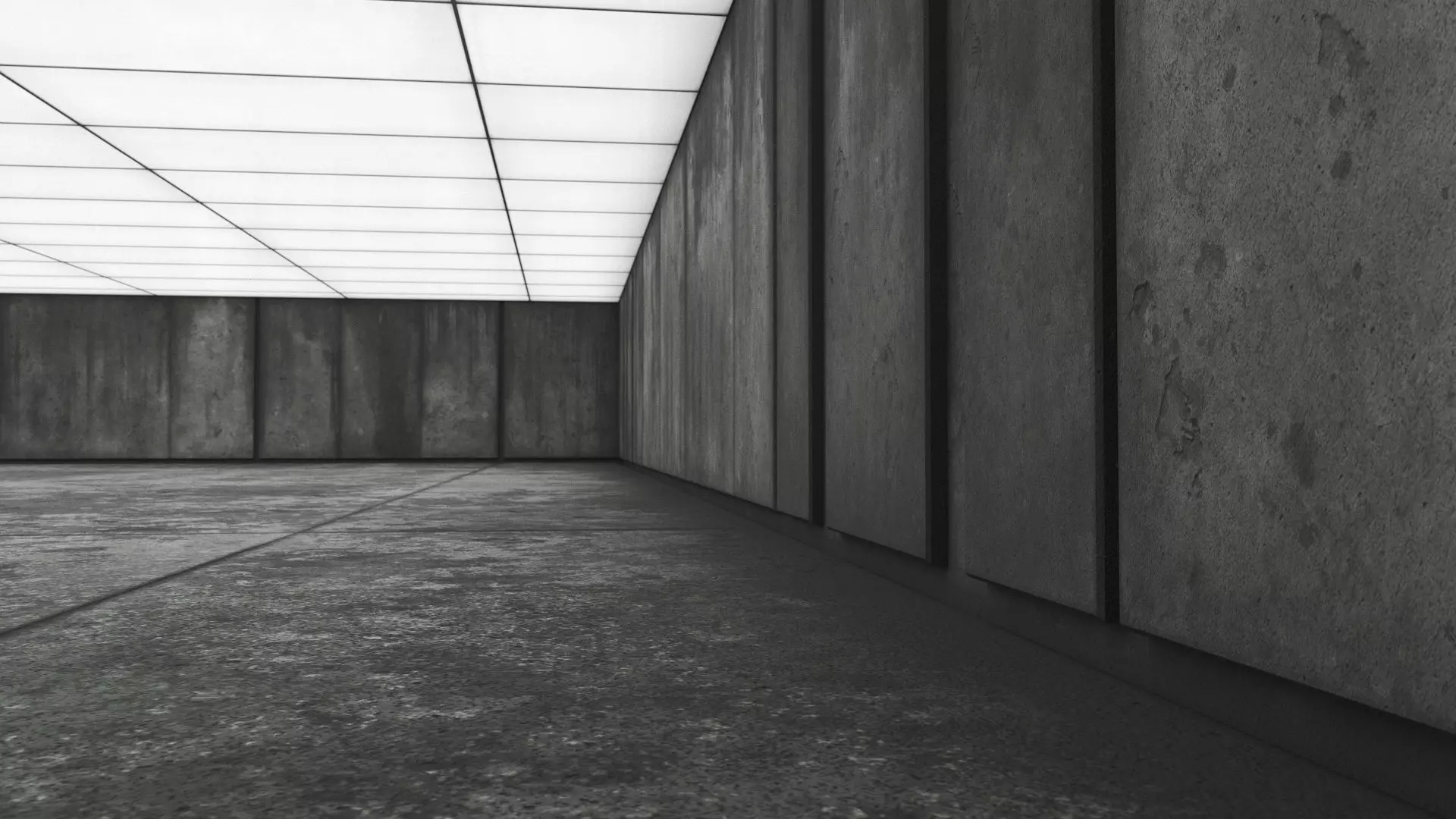 Concrete Garage Interior Low-poly 3D model_2