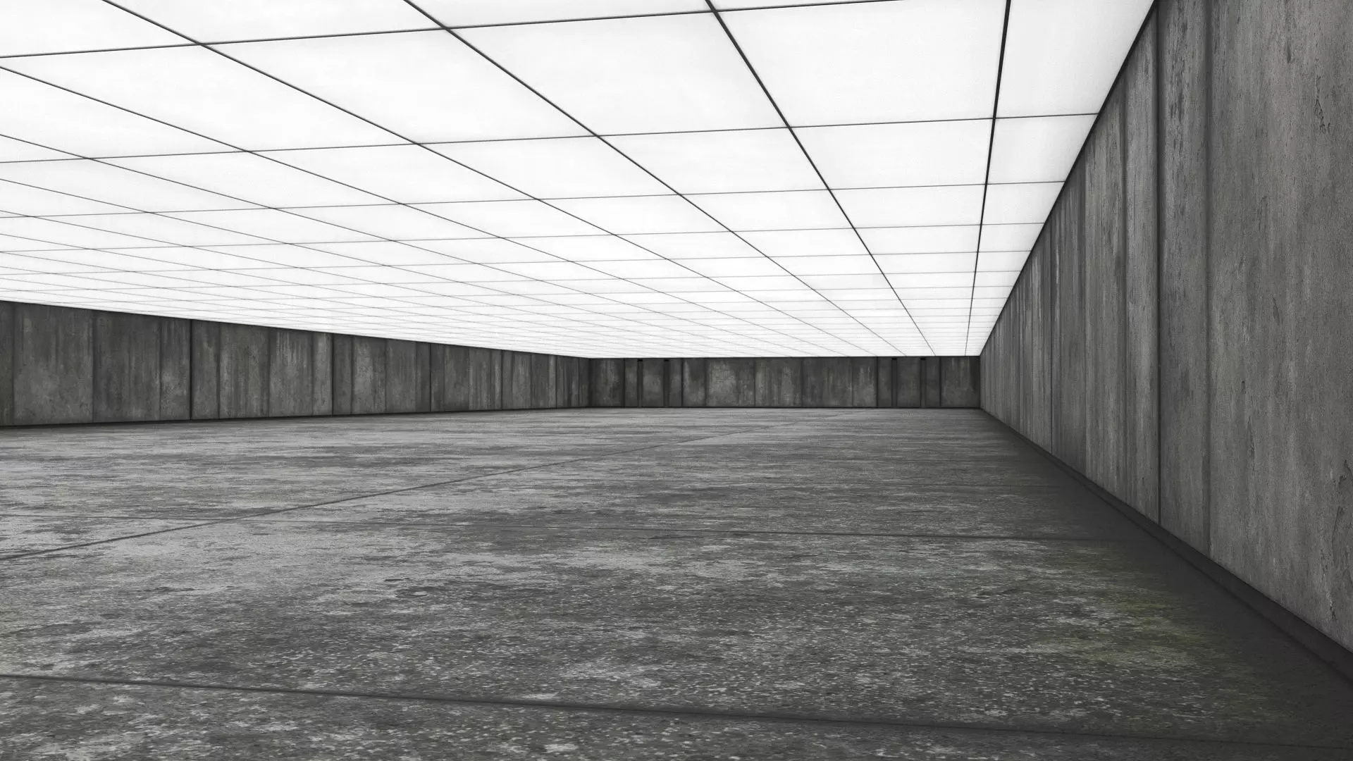 Concrete Garage Interior Low-poly 3D model_4