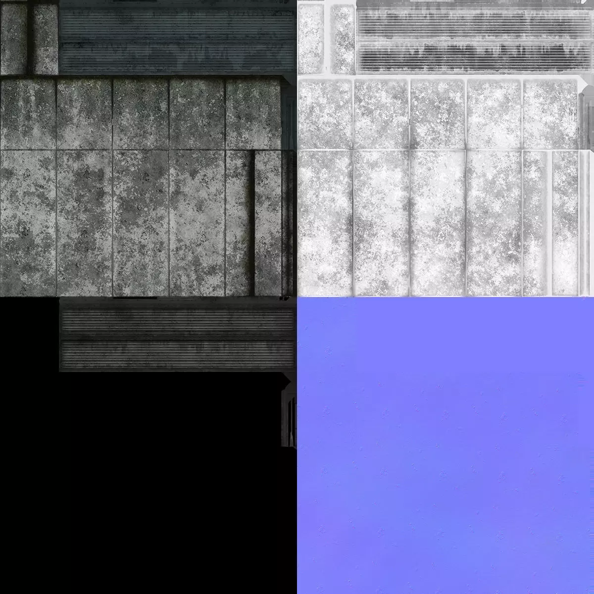 Concrete Garage Interior Low-poly 3D model_8