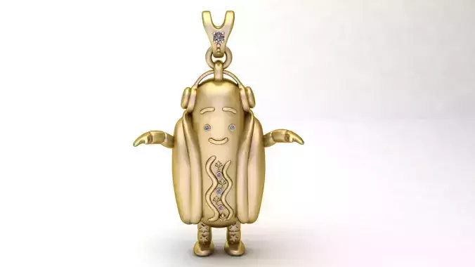 HOTDOG FOOD PENDANT 3D Printable MODEL