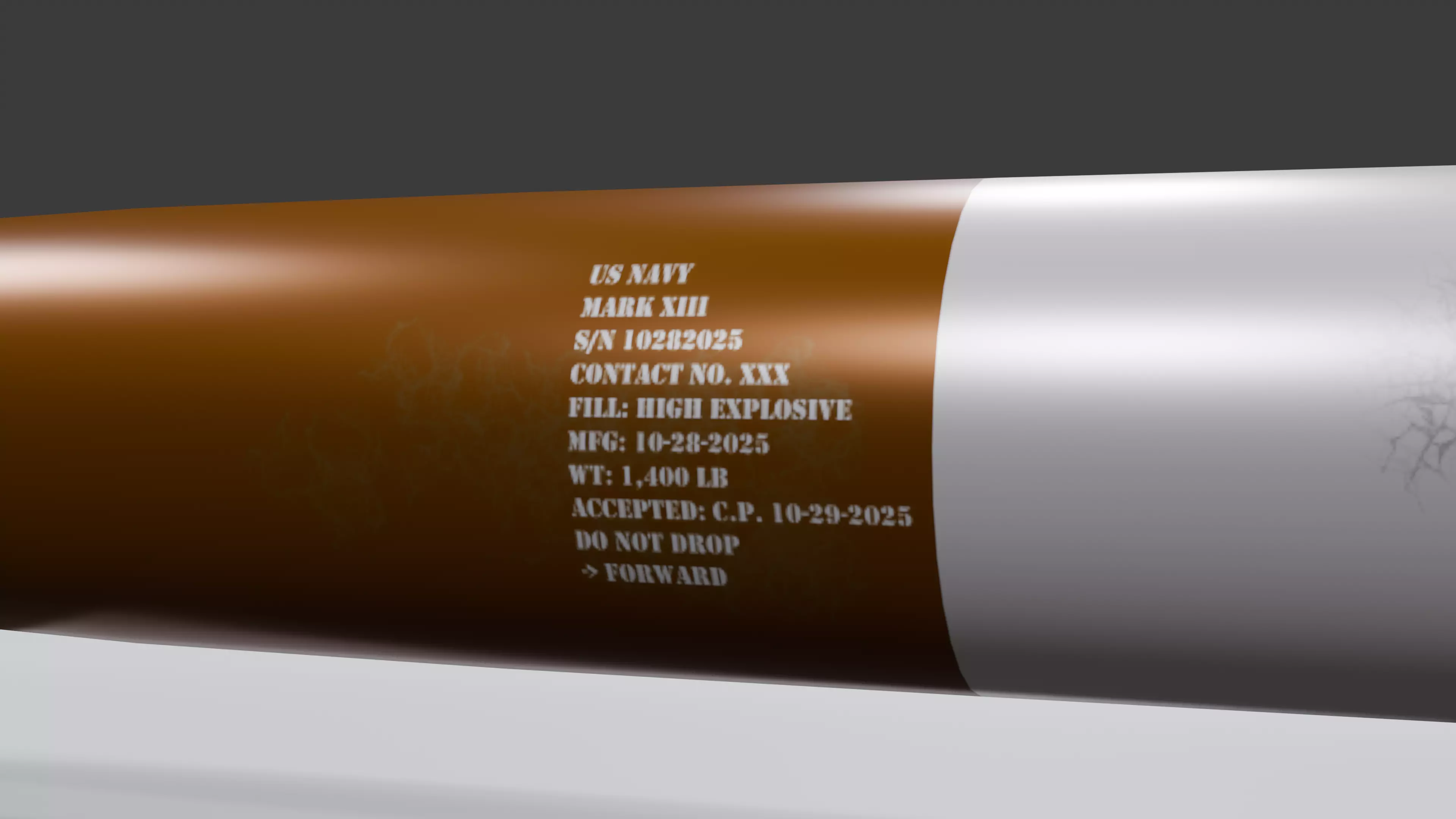 Mark 13 torpedo game model Low-poly 3D model_2