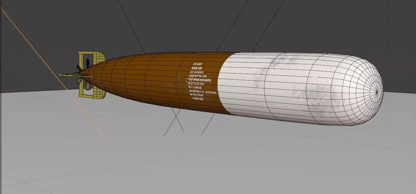 Mark 13 torpedo game model Low-poly 3D model_3