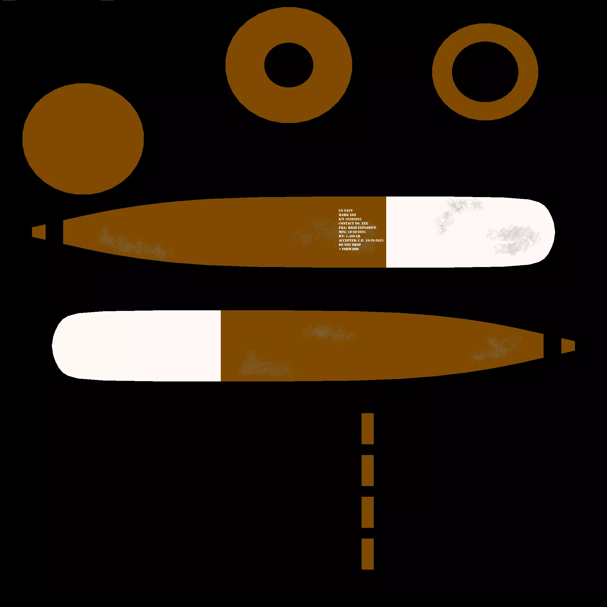 Mark 13 torpedo game model Low-poly 3D model_6