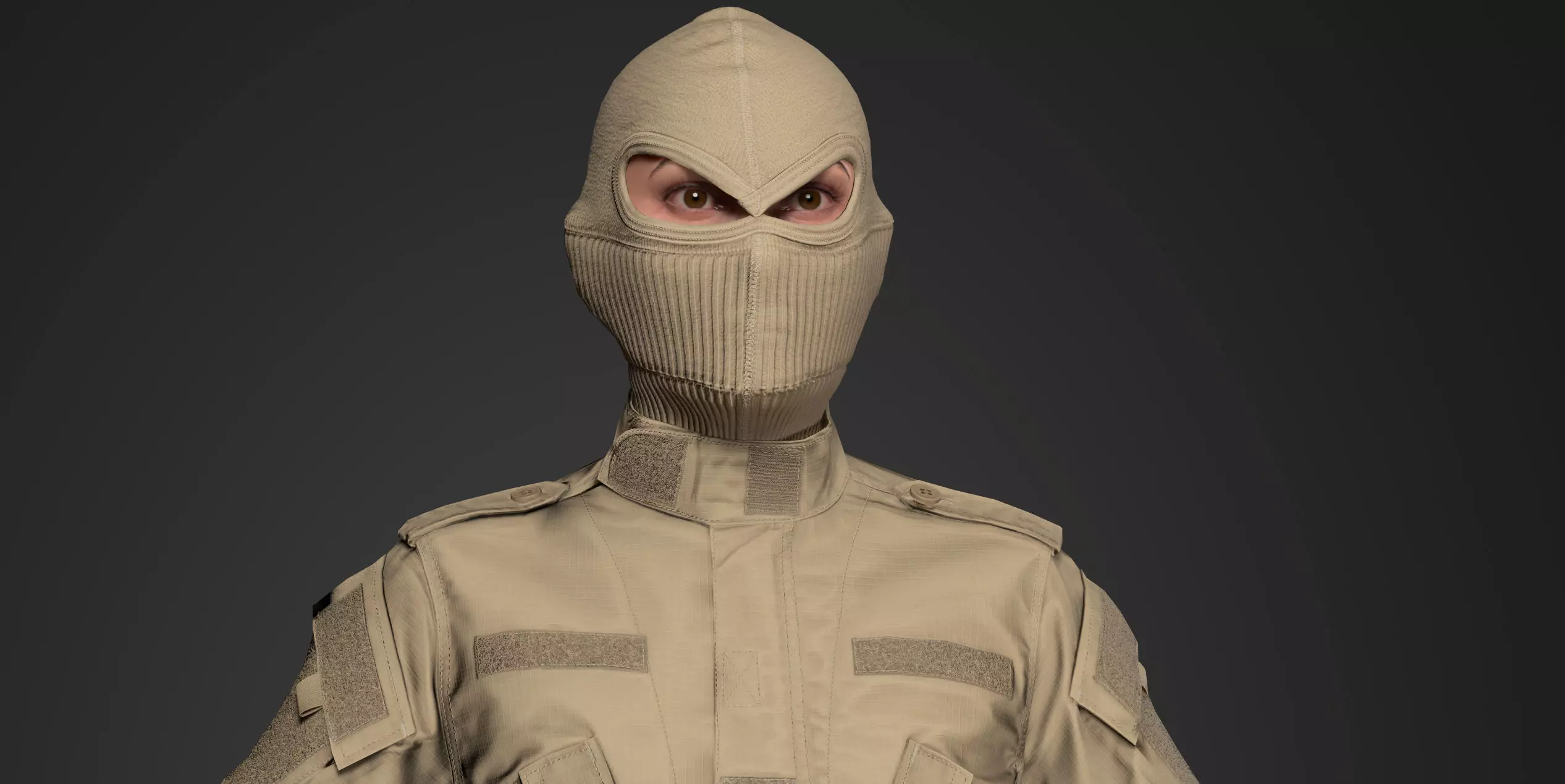 Tactical Full-Face Spec-Ops Balaclava UE5-Ready Low-poly 3D model_8
