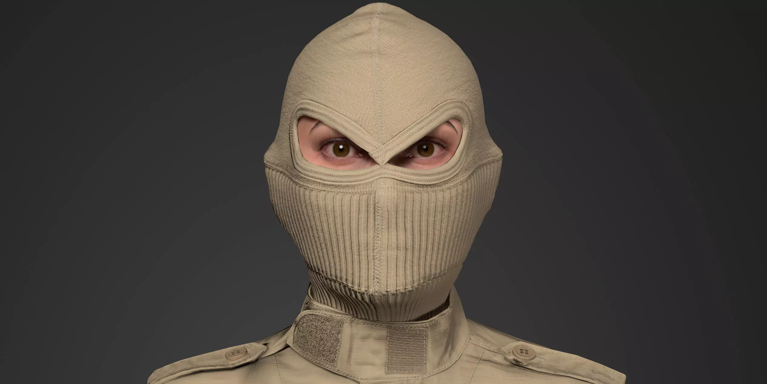 Tactical Full-Face Spec-Ops Balaclava UE5-Ready Low-poly 3D model_2
