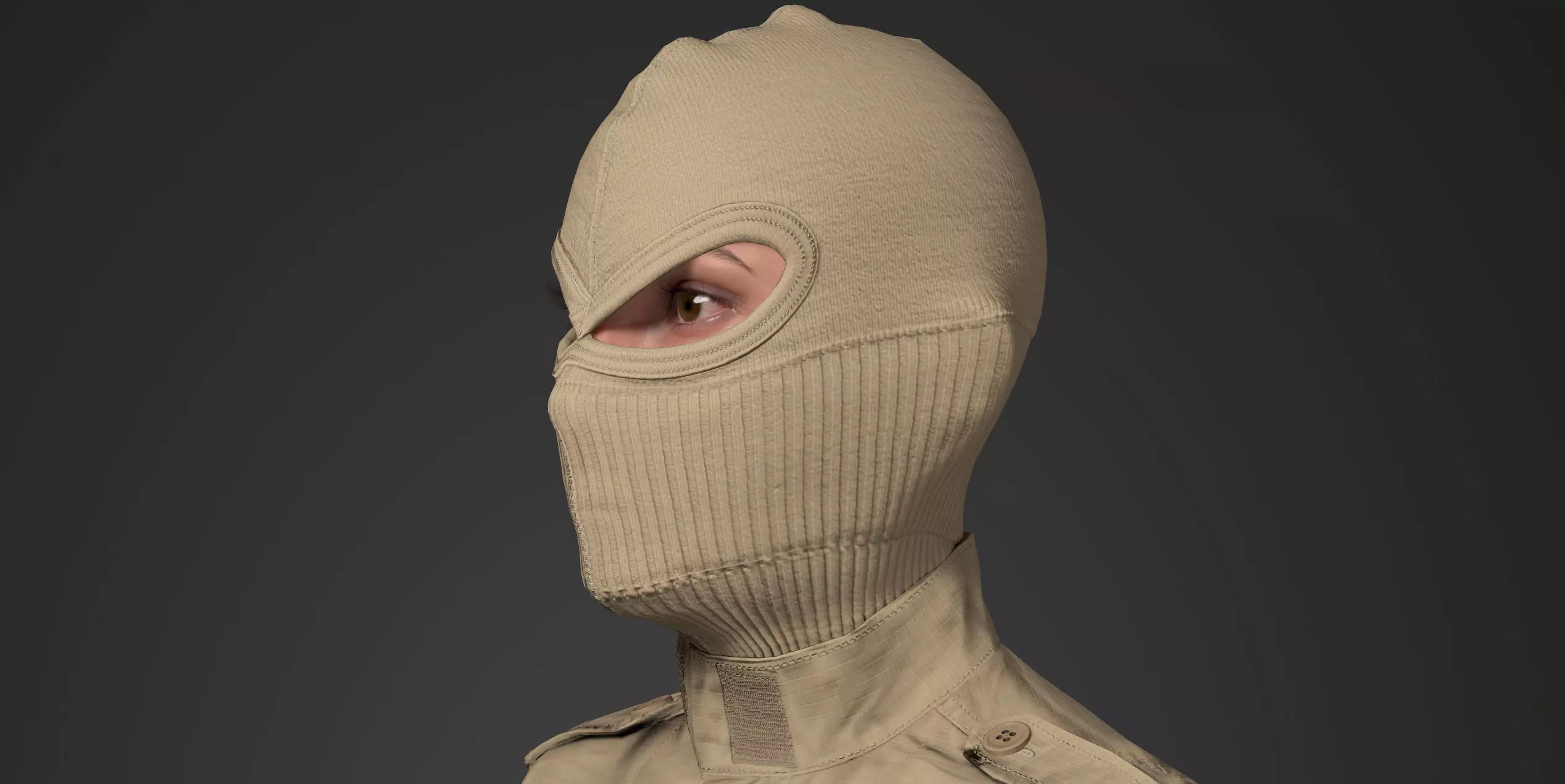 Tactical Full-Face Spec-Ops Balaclava UE5-Ready Low-poly 3D model_3