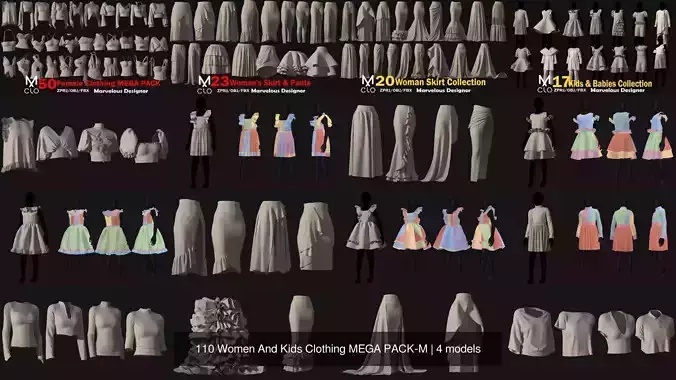 110 Women And Kids Clothing MEGA PACK-M