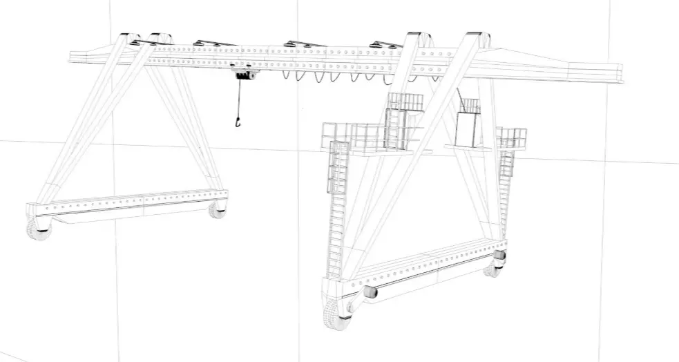 3D model Gantry Crane Collection 3D model_7