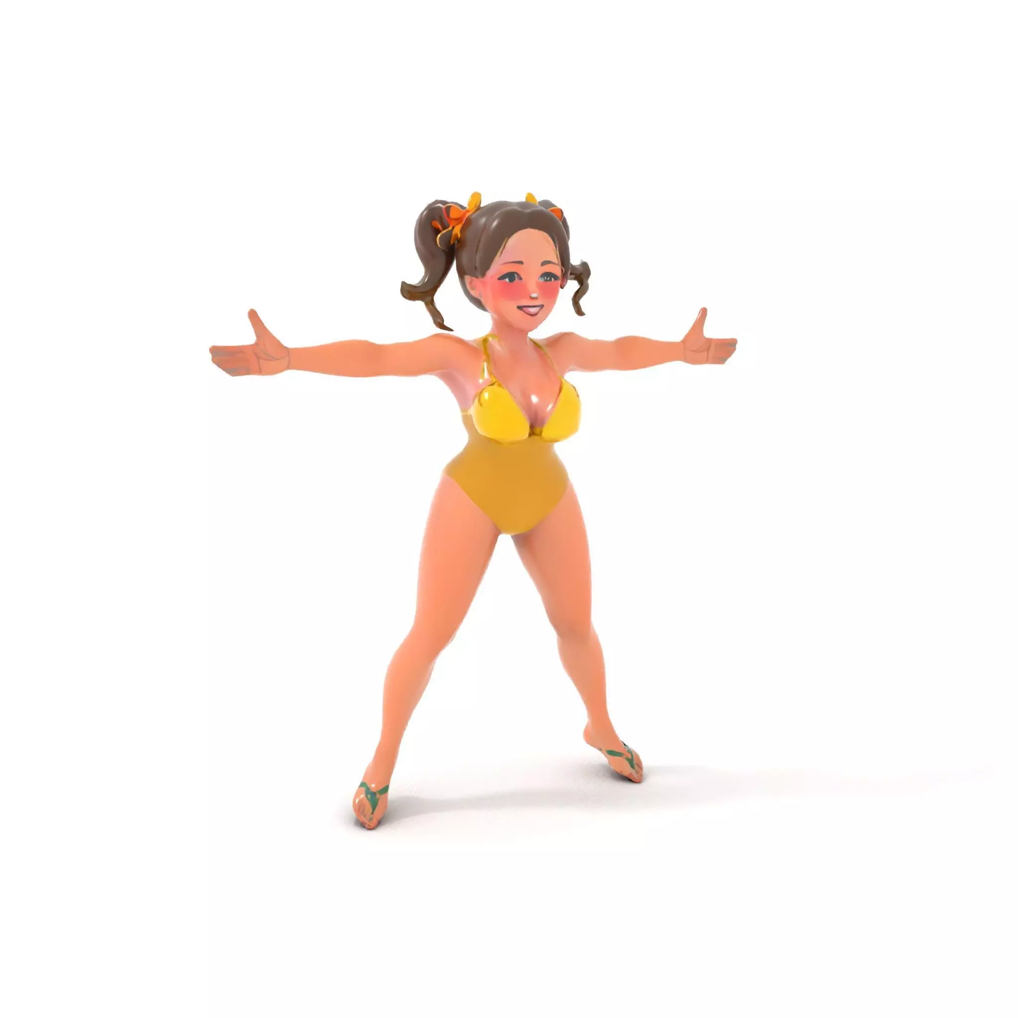 Sunny Swimsuit Anime Character model pack Low-poly 3D model_21