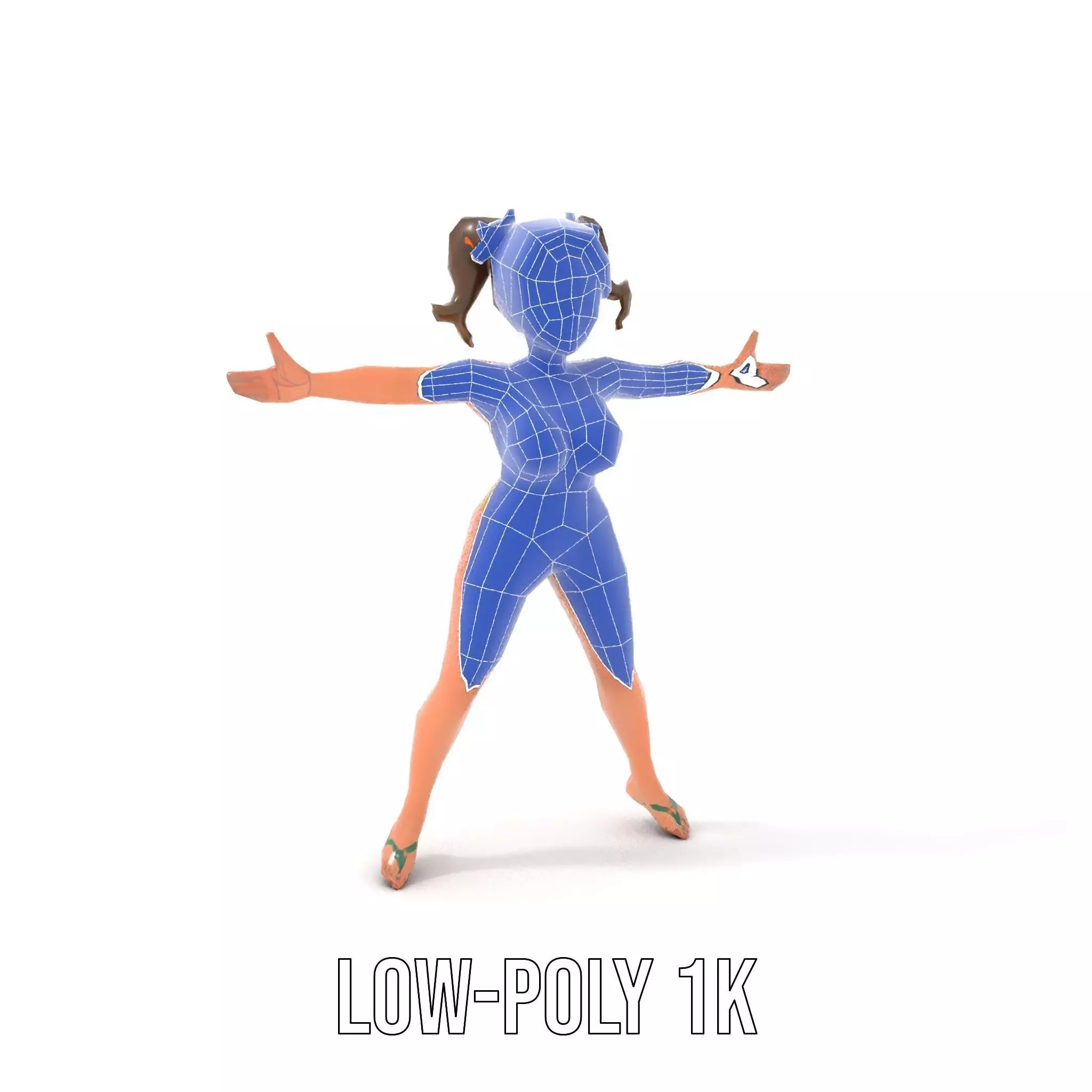 Sunny Swimsuit Anime Character model pack Low-poly 3D model_30