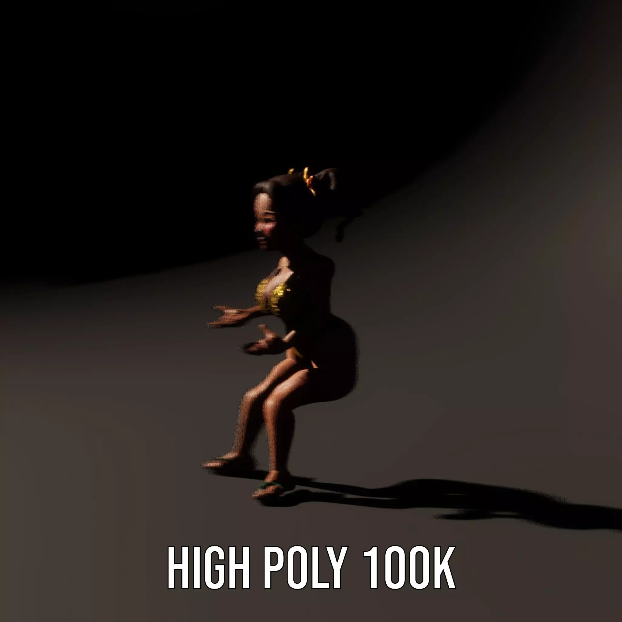 Sunny Swimsuit Anime Character model pack Low-poly 3D model_8