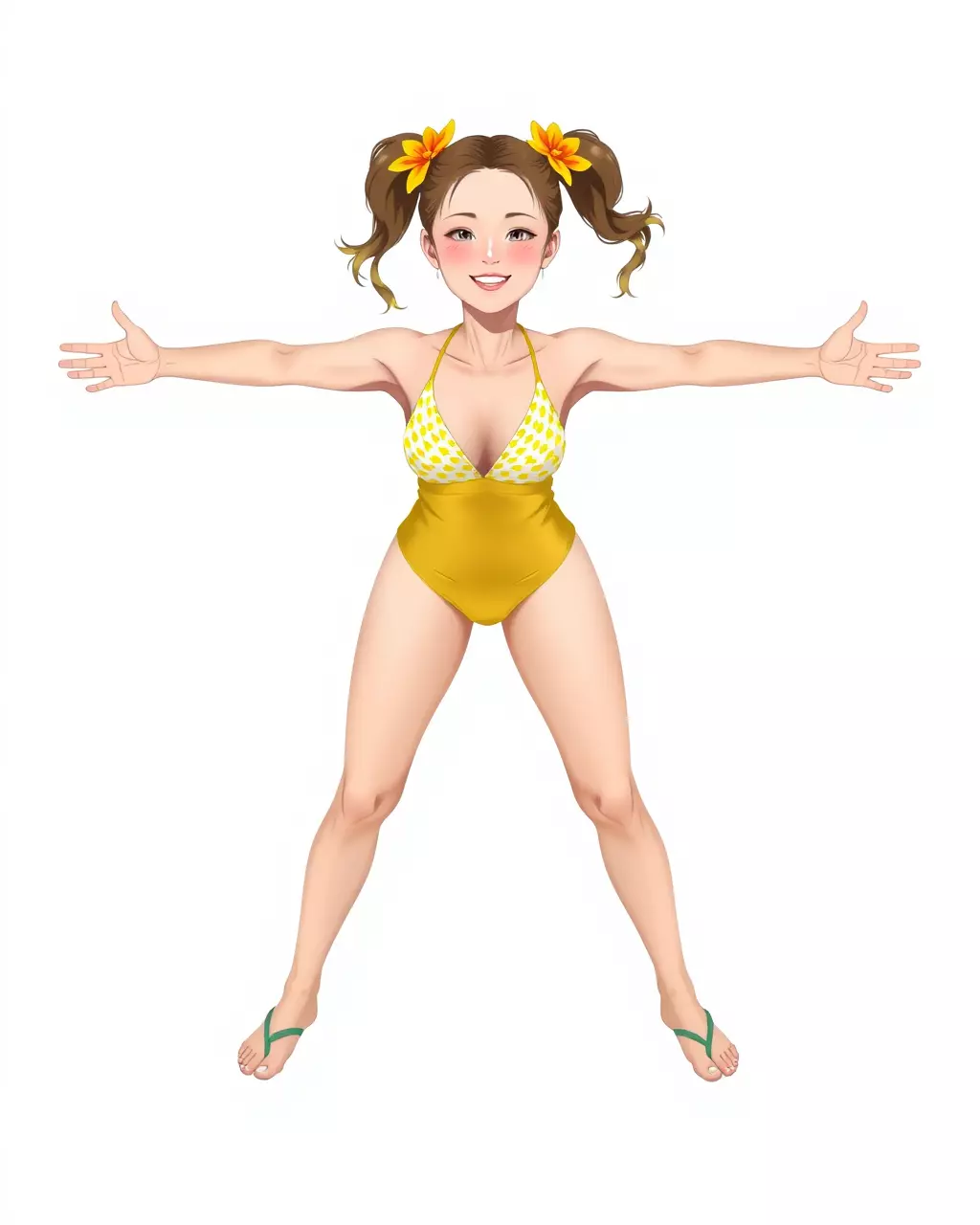 Sunny Swimsuit Anime Character model pack Low-poly 3D model_2
