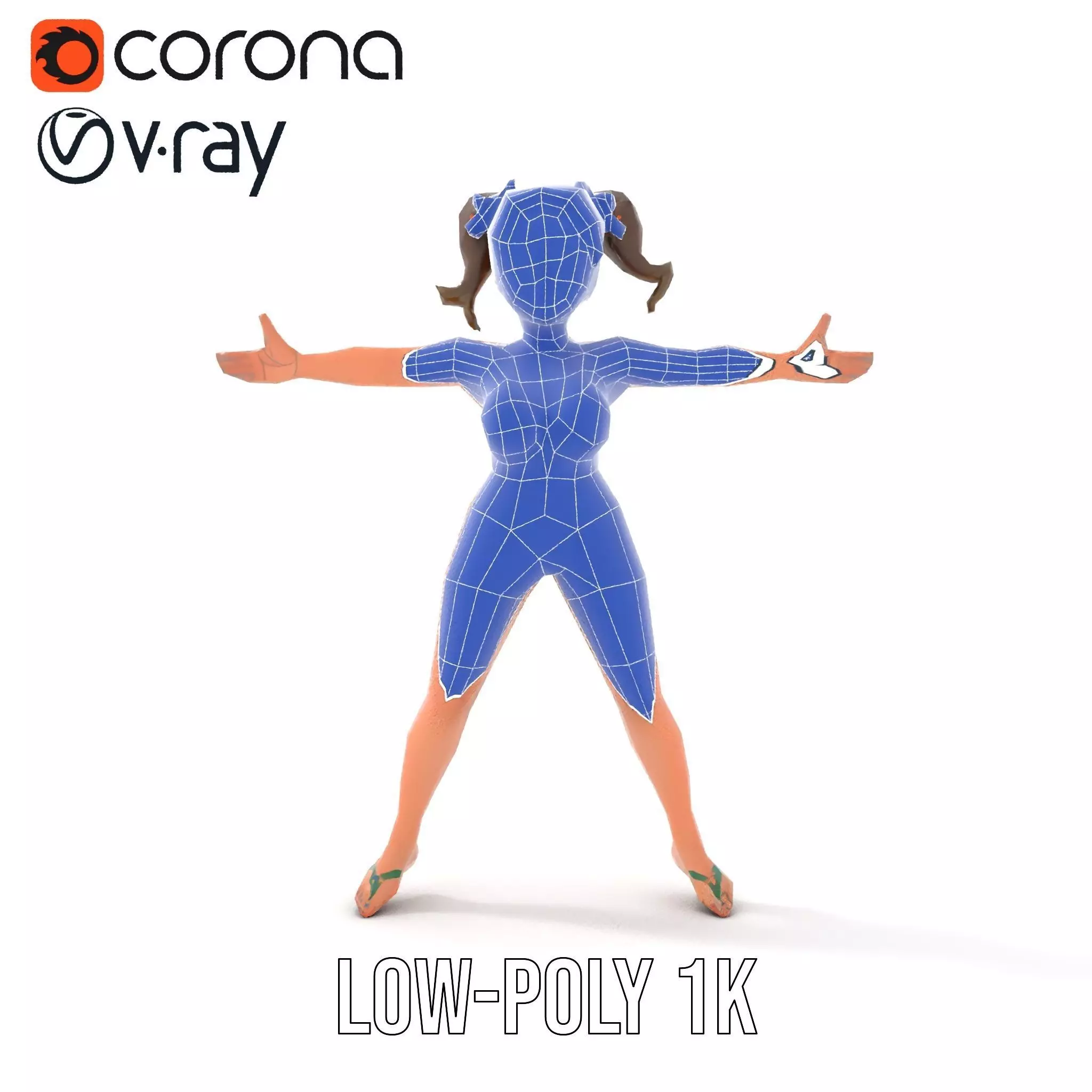 Sunny Swimsuit Anime Character model pack Low-poly 3D model_27