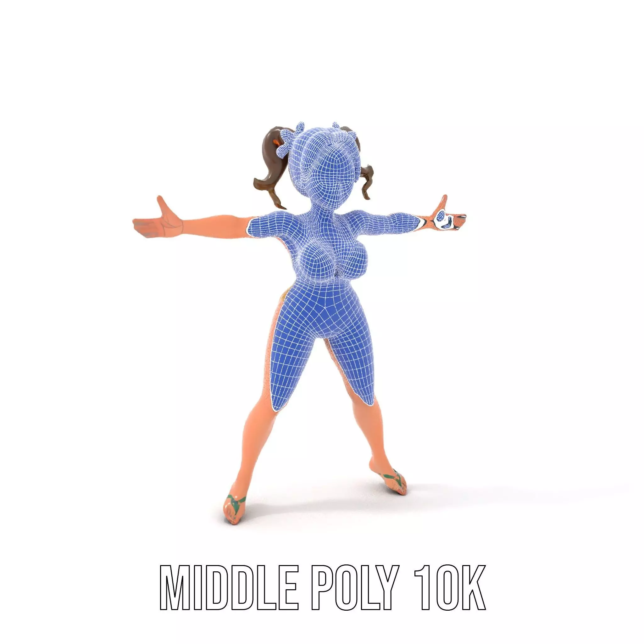 Sunny Swimsuit Anime Character model pack Low-poly 3D model_11