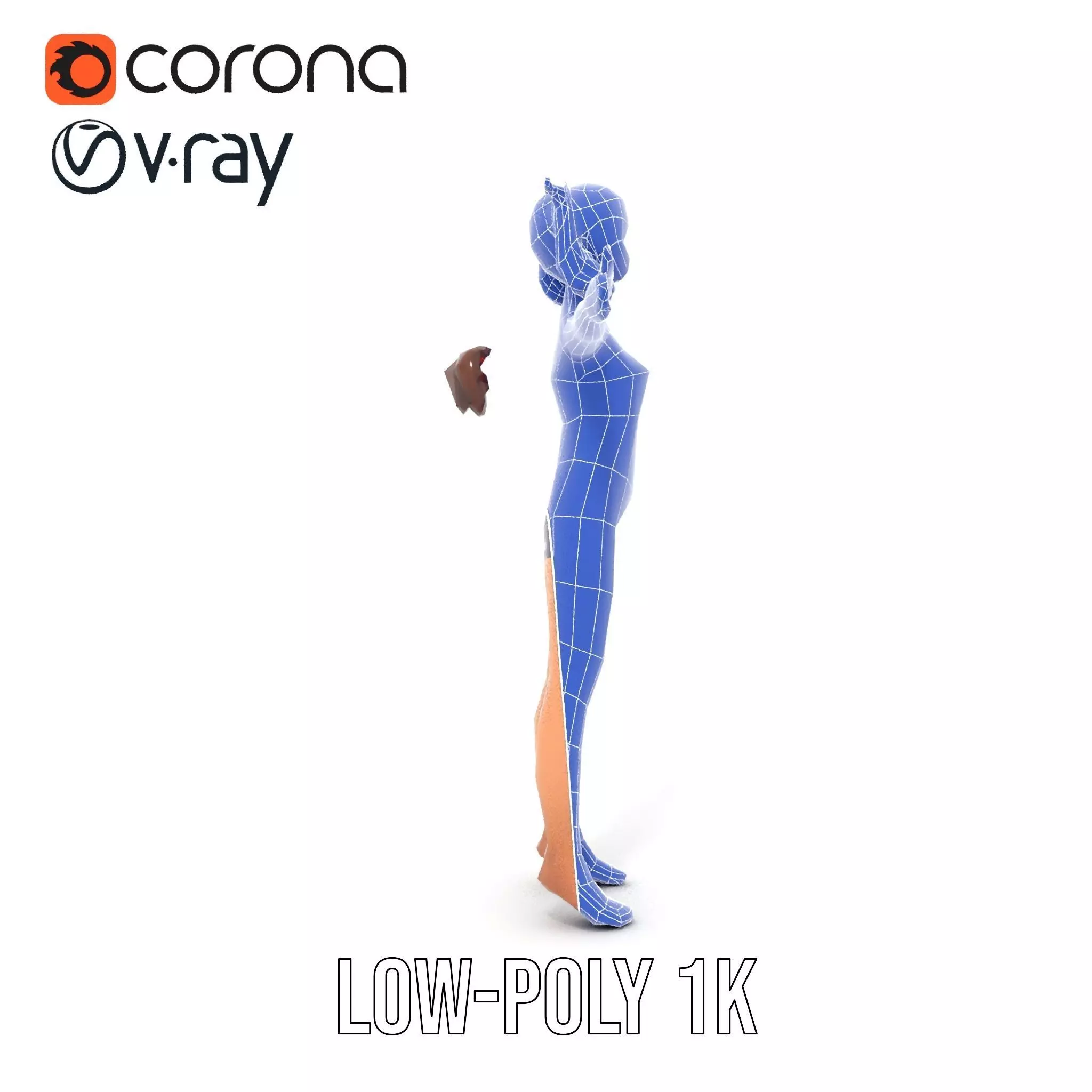 Anime Character Polka Dot Suit model pack Low-poly 3D model_20