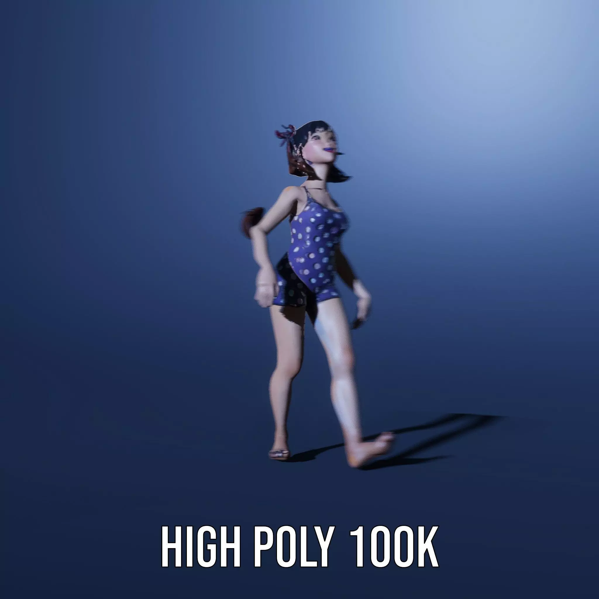 Anime Character Polka Dot Suit model pack Low-poly 3D model_33