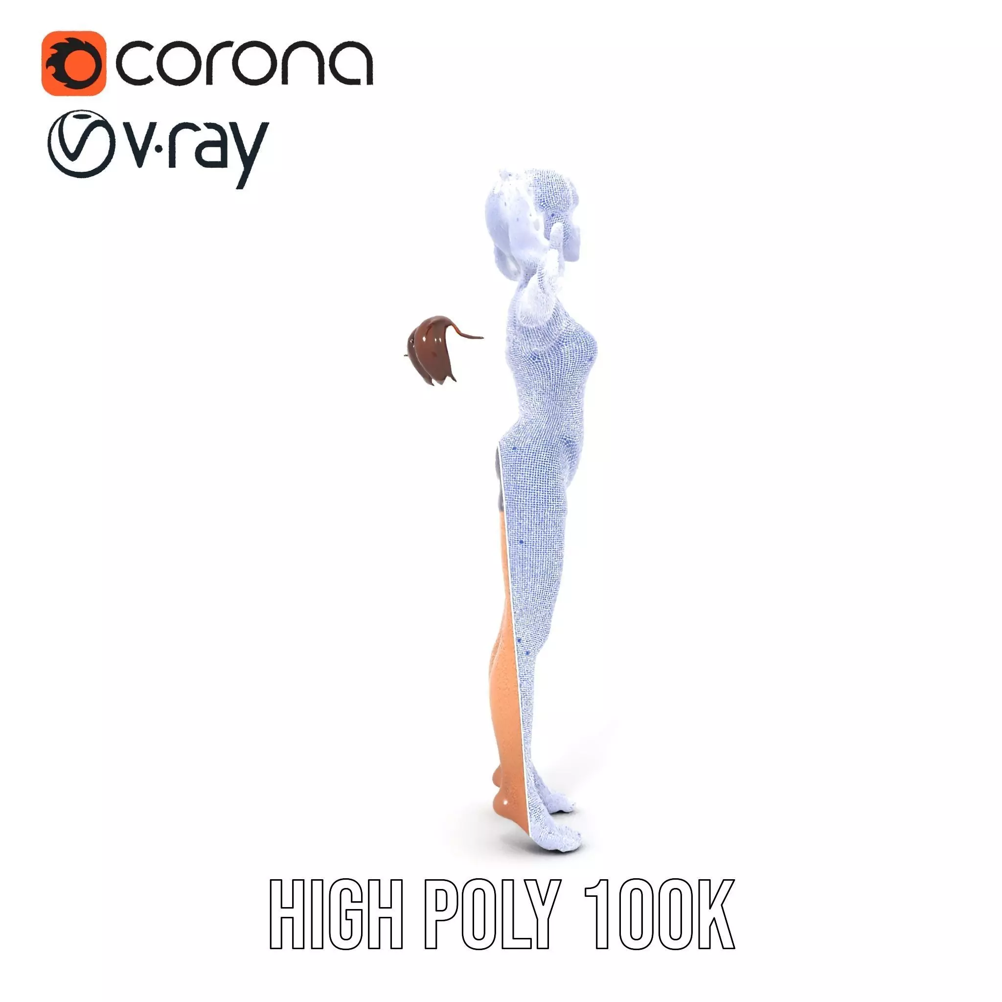 Anime Character Polka Dot Suit model pack Low-poly 3D model_10