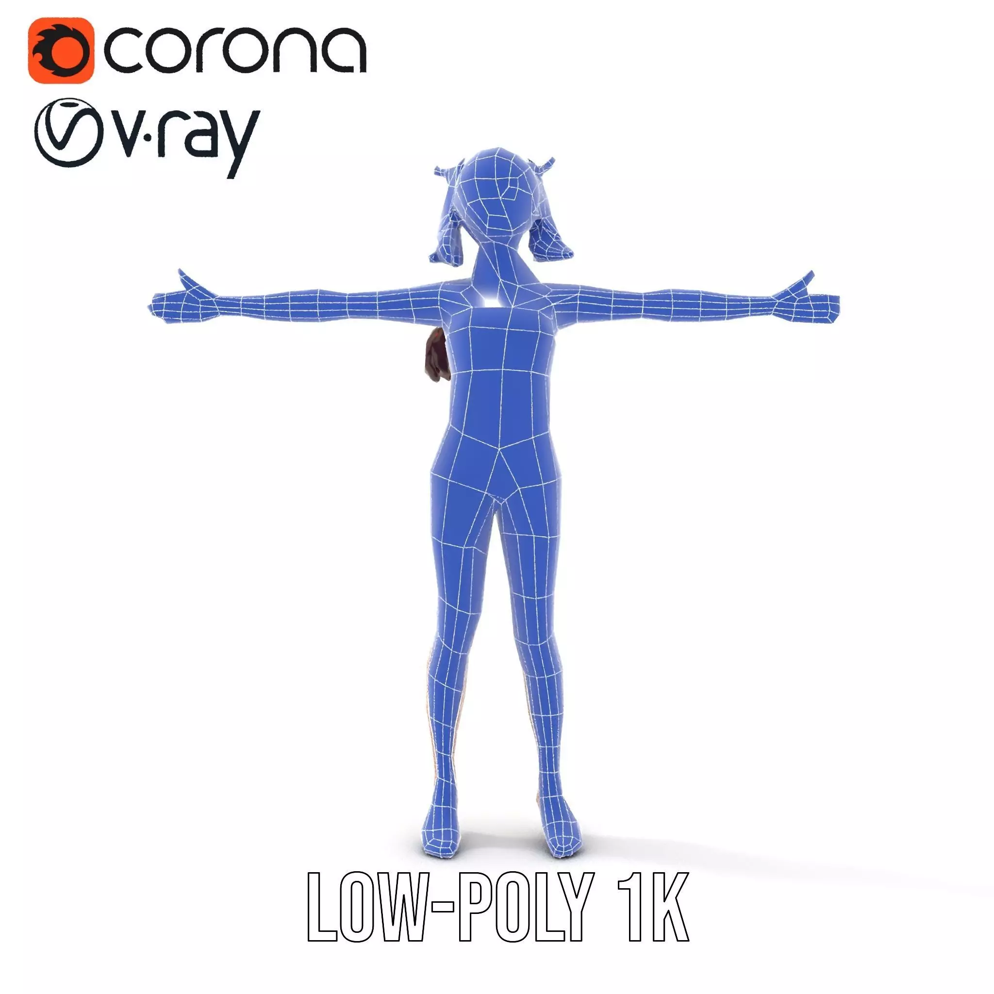 Anime Character Polka Dot Suit model pack Low-poly 3D model_25