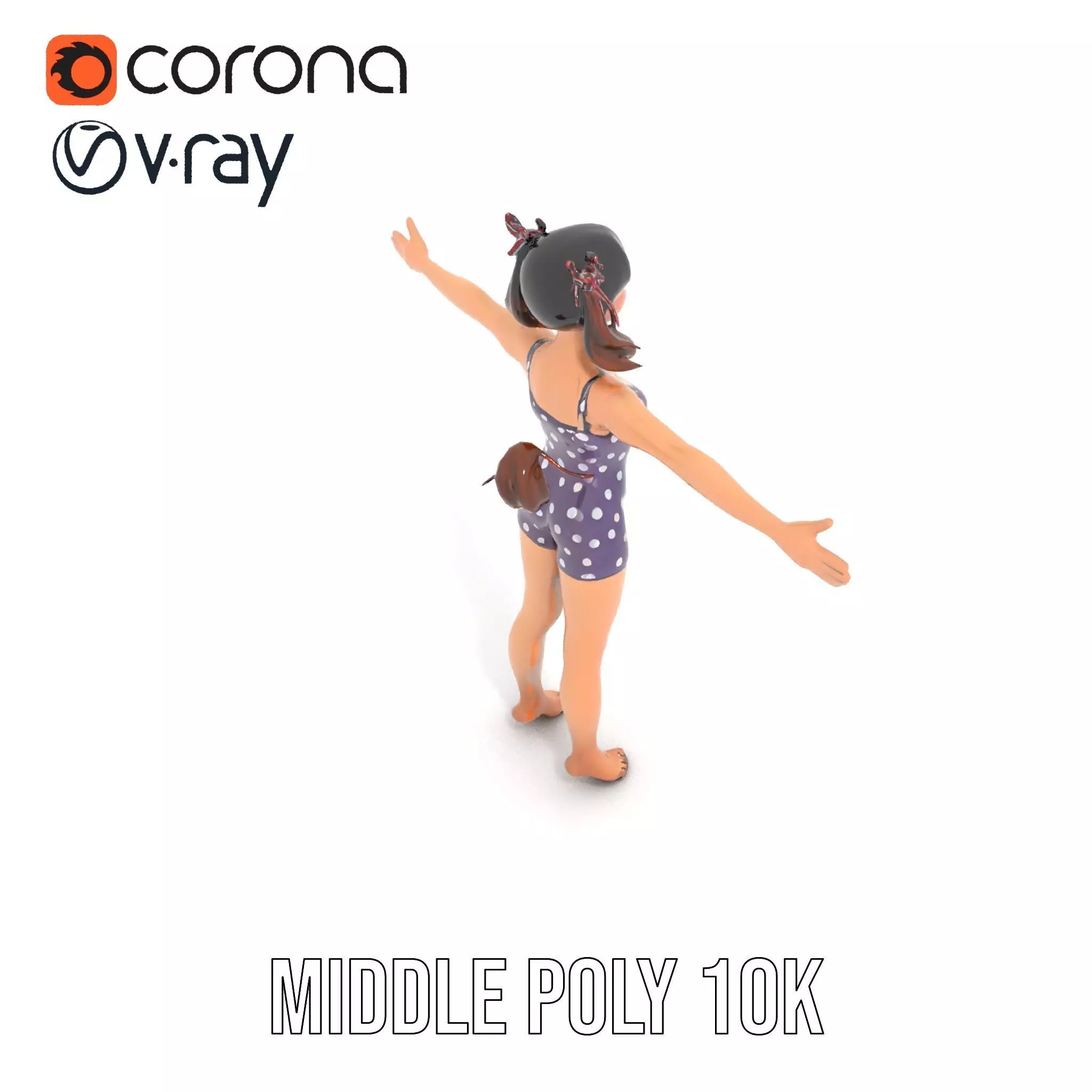 Anime Character Polka Dot Suit model pack Low-poly 3D model_24