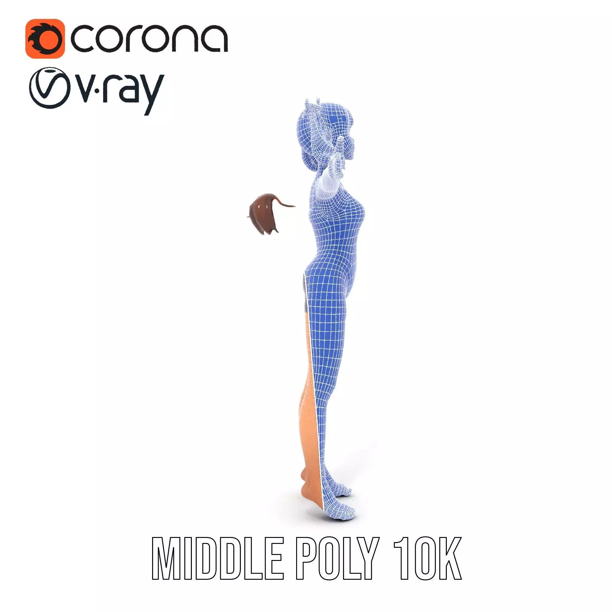 Anime Character Polka Dot Suit model pack Low-poly 3D model_19