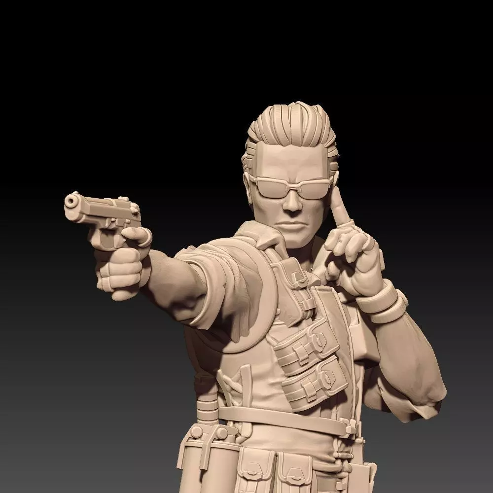 RE1 Albert Wesker Miniature 3D model_0