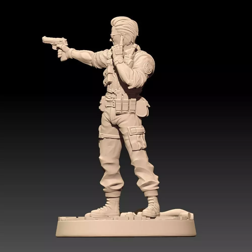 RE1 Albert Wesker Miniature 3D model_3