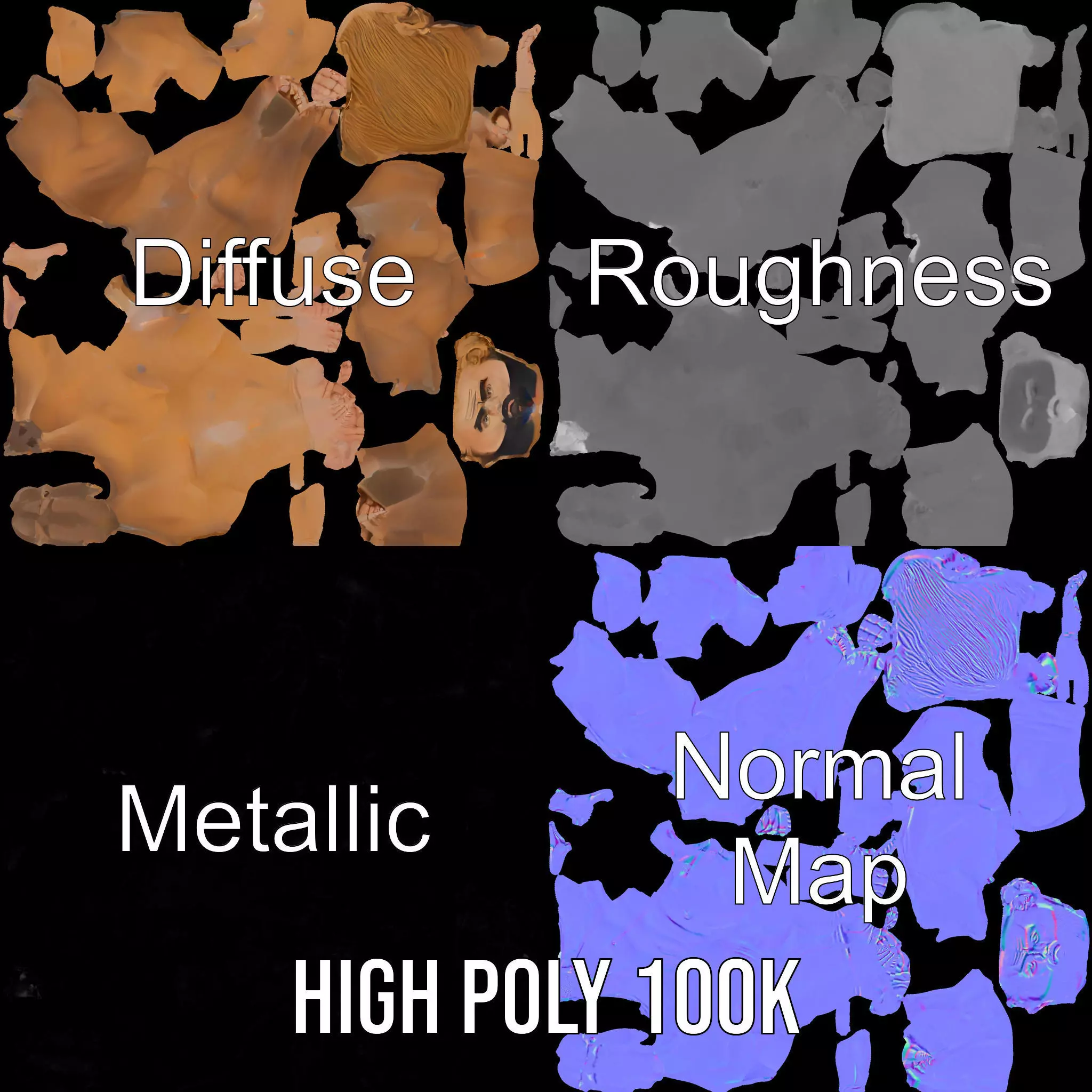 Lion Warrior Character model pack Low-poly 3D model_3