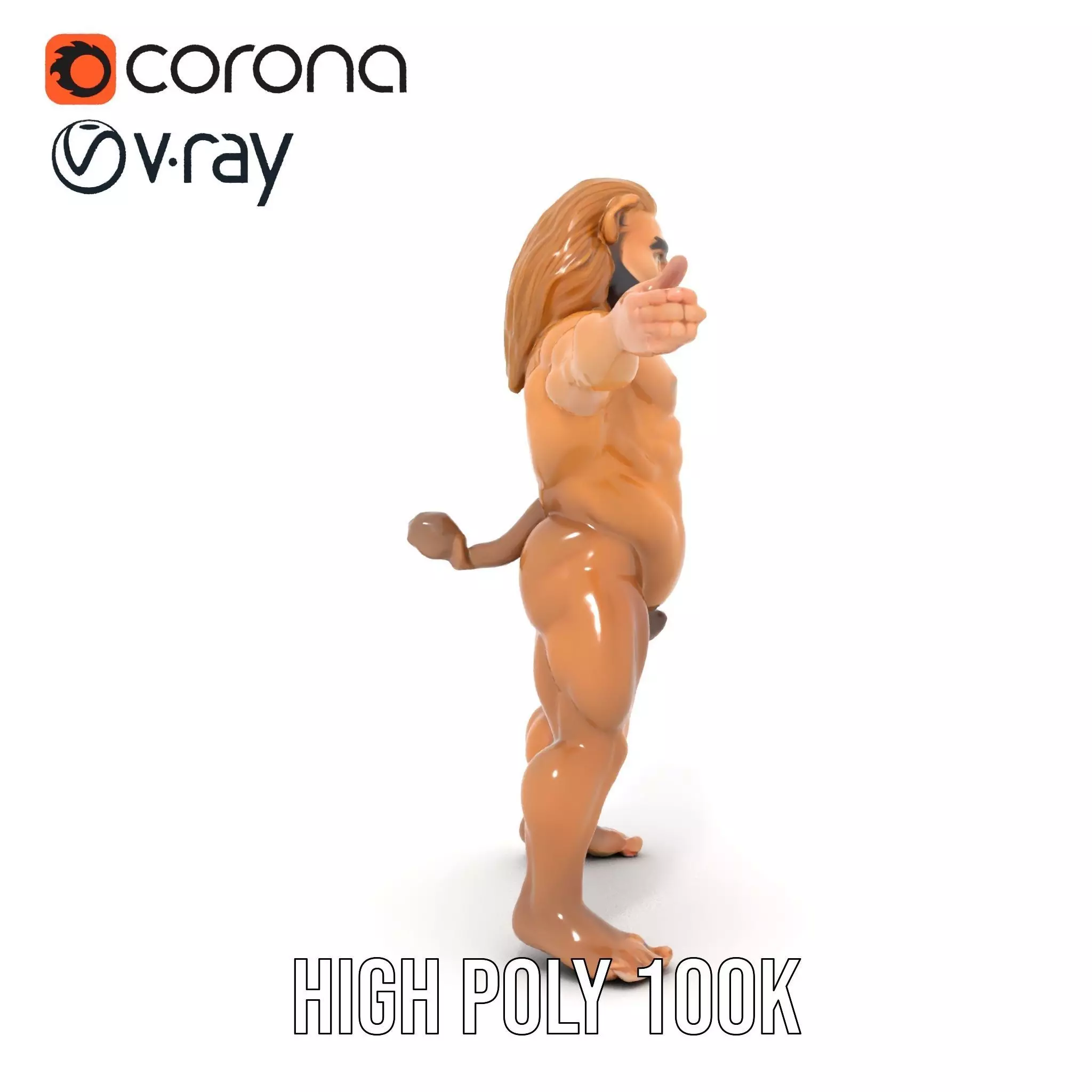 Lion Warrior Character model pack Low-poly 3D model_34