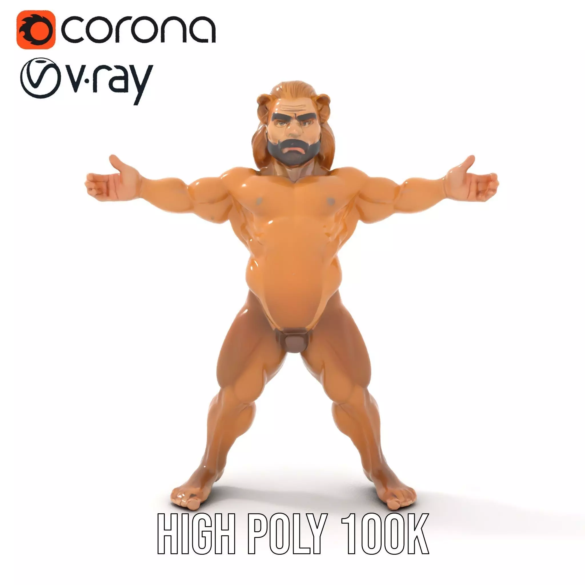 Lion Warrior Character model pack Low-poly 3D model_32