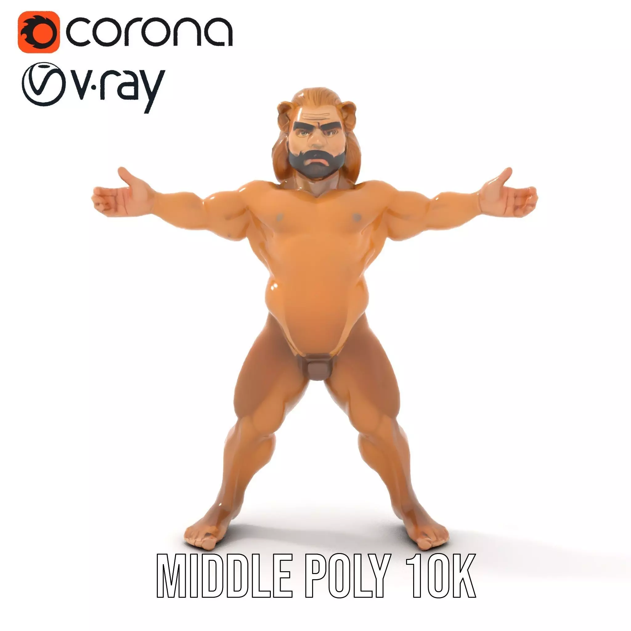 Lion Warrior Character model pack Low-poly 3D model_21