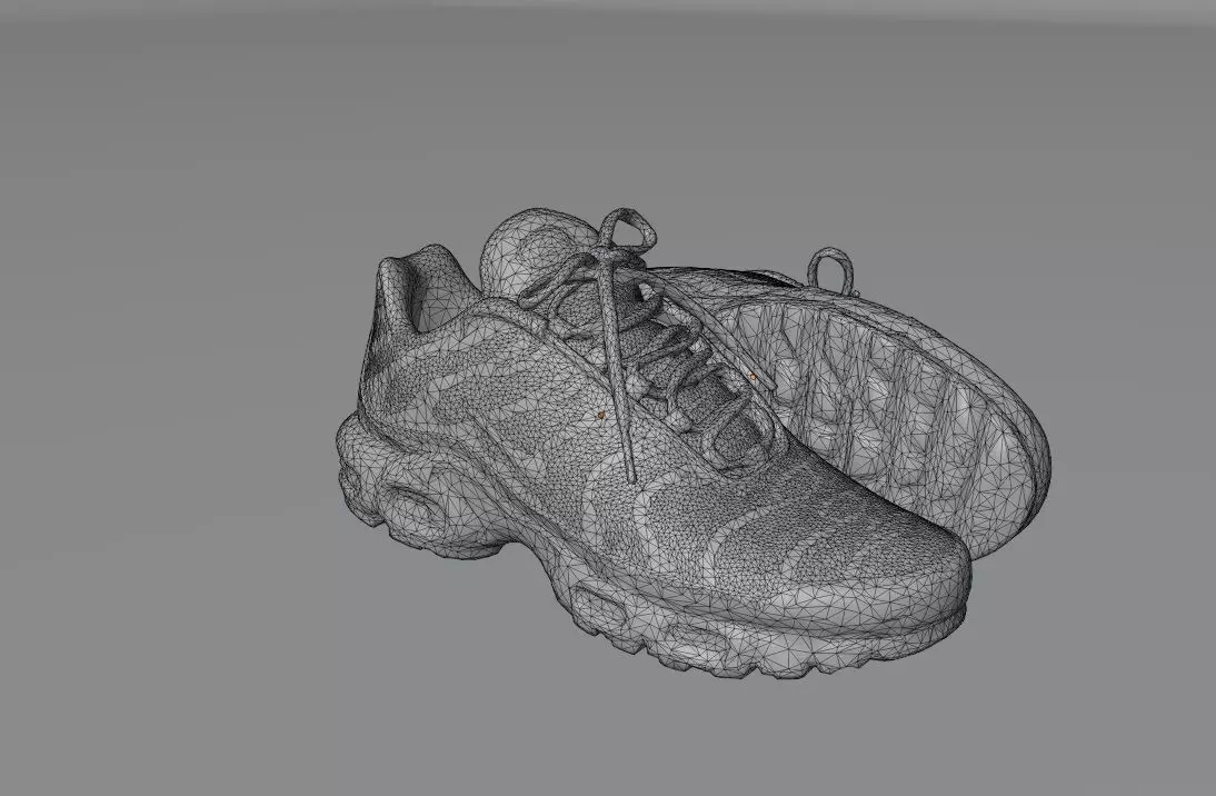 NIKE AIRMAX PLUS BLACK REFLECTIVE 3D SHOES Low-poly 3D model_13