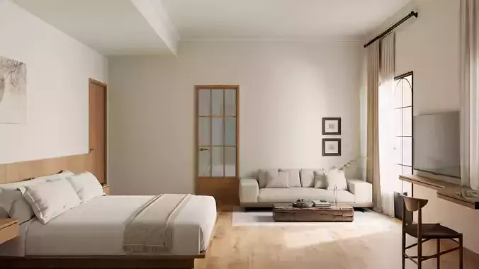 Modern log-style apartment