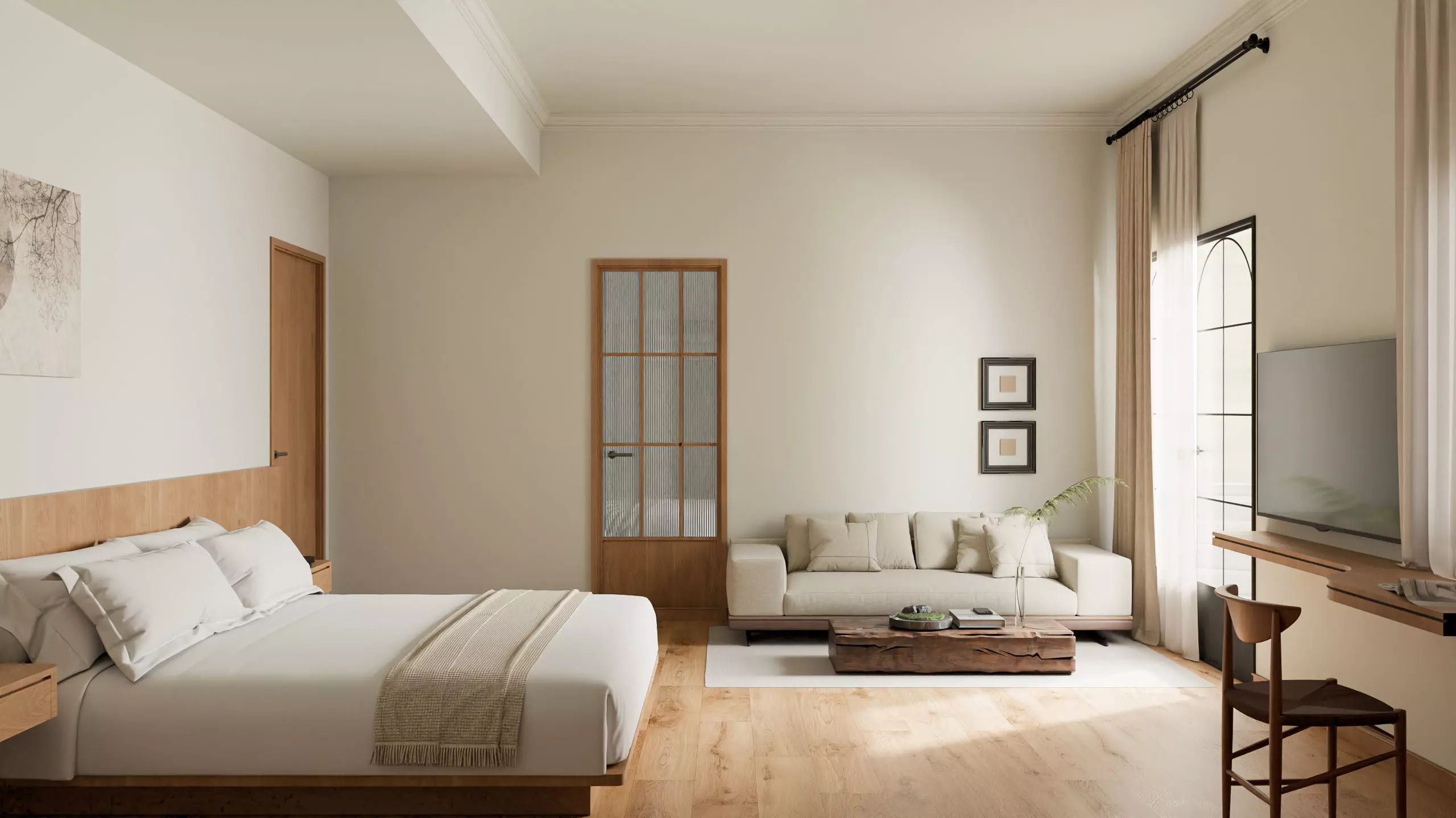 Modern log-style apartment 3D model