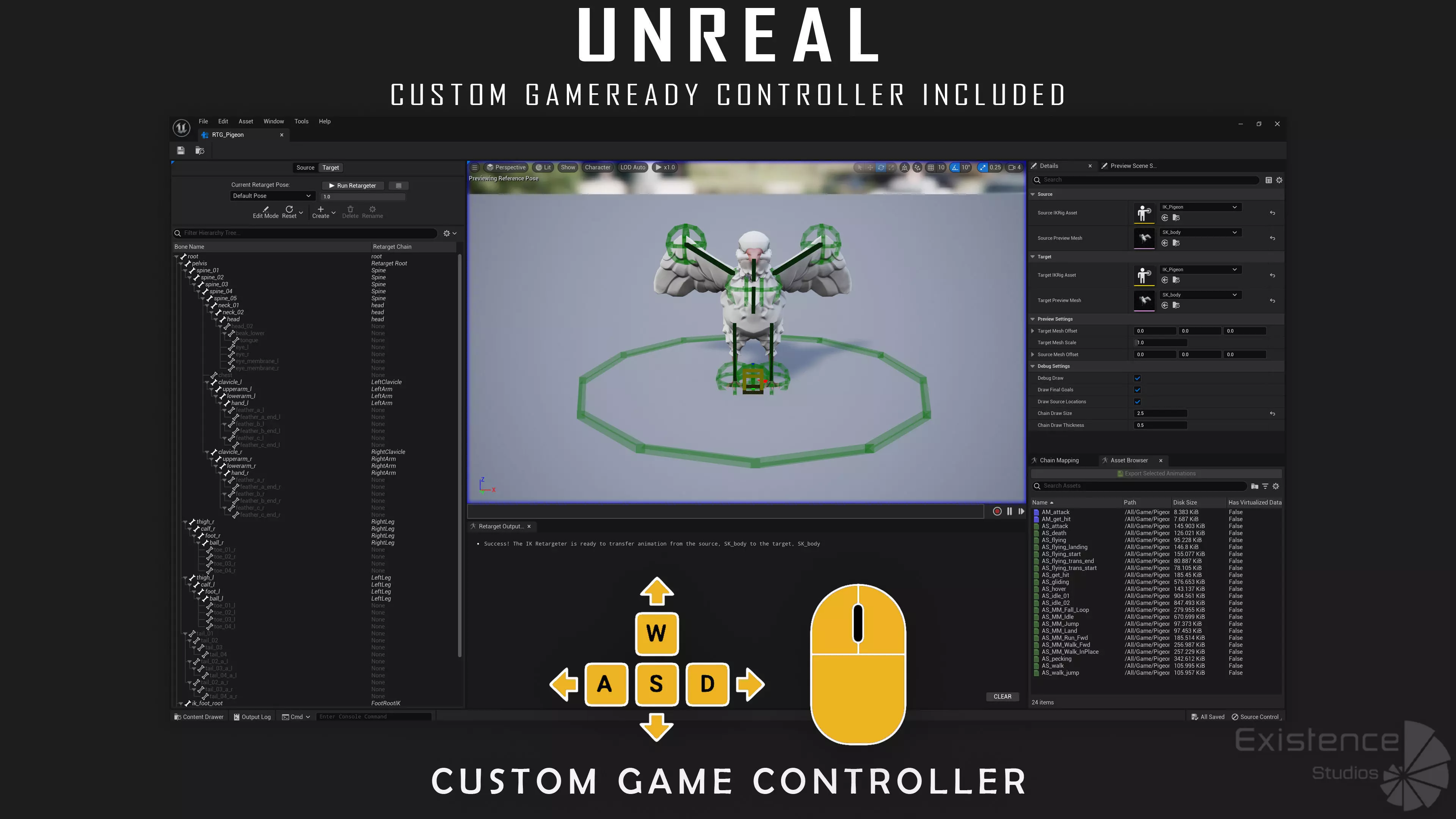 White Pigeon - Flying System - Bird Behavior Low-poly 3D model_19