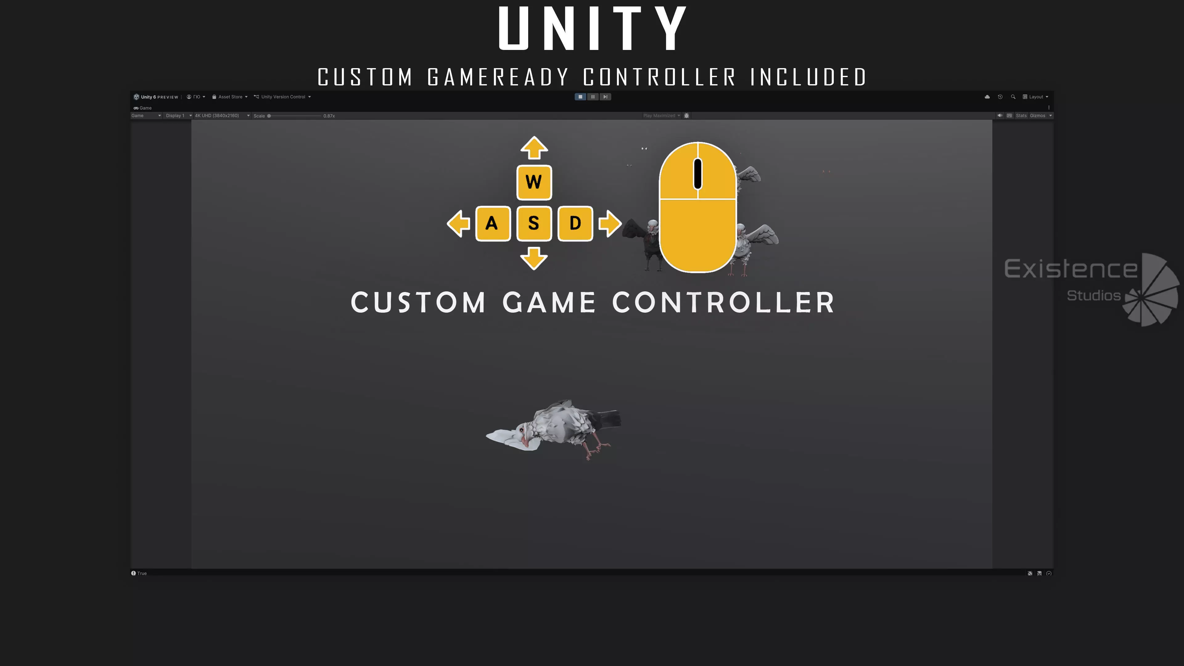 White Pigeon - Flying System - Bird Behavior Low-poly 3D model_24